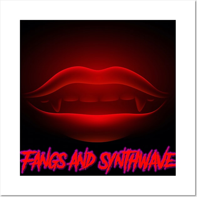 Fangs and Synthwave Mouth Wall Art by Electrish